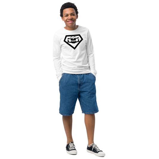 BBBAPB SUPERHERO- BLACK- Youth long sleeve tee